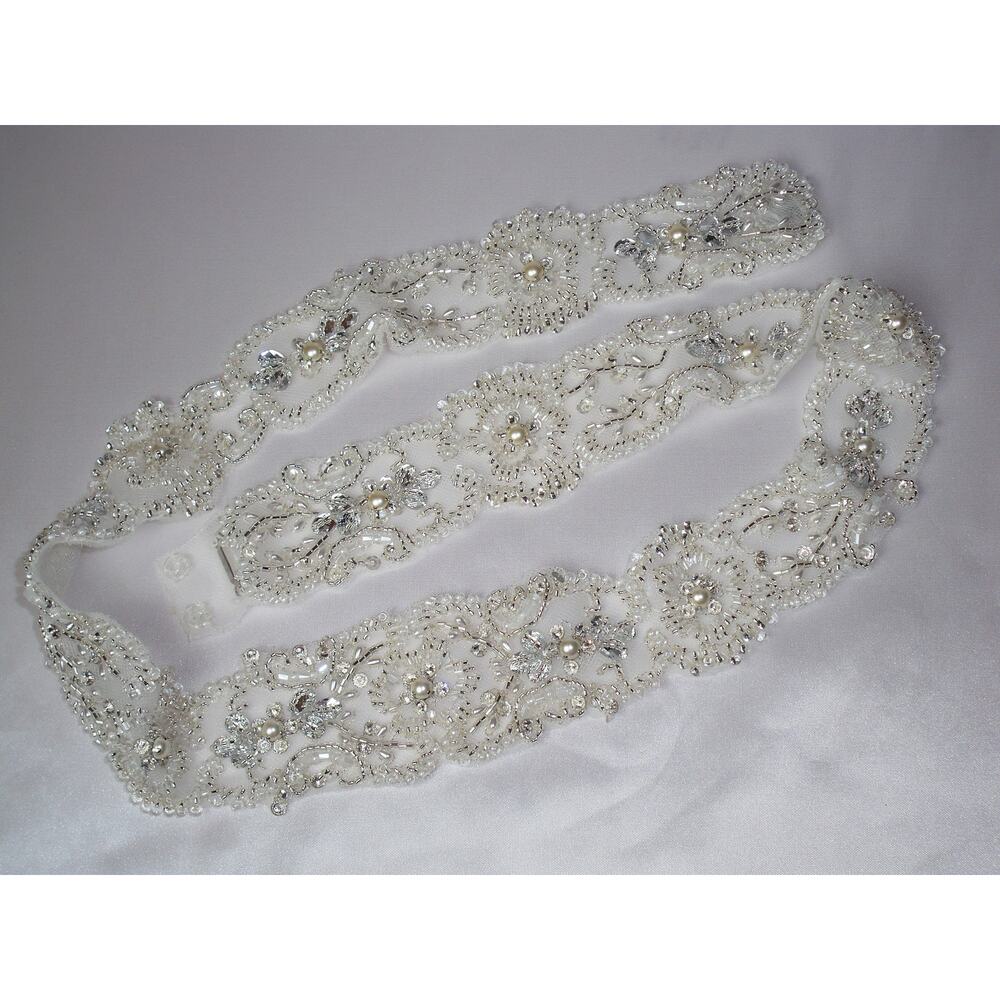 Beaded bridal belt, rhinestone bridal wedding dress belt bridal beaded sash
